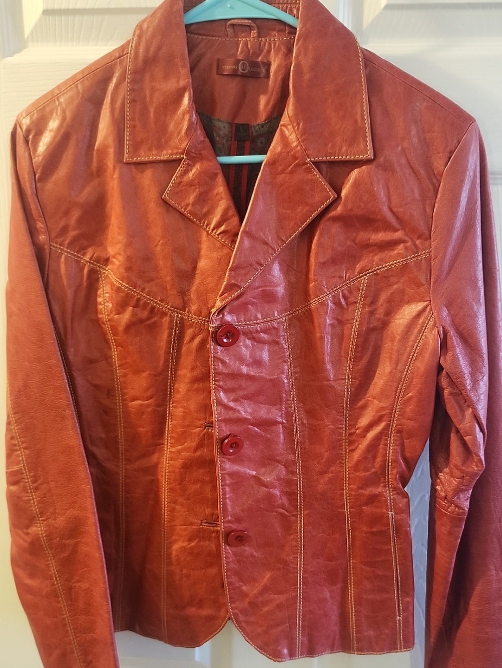 Wilsons Leather Rust Brown Lightweight Leather Blazer Jacket